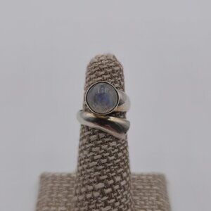 Size 5 Sterling Silver Handmade Moonstone Ring A1959
